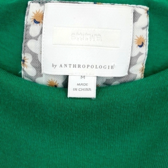 Anthropologie Top ETT TWA Patchett off the Shoulder Neckline Green Fitted Size M - Picture 3 of 9